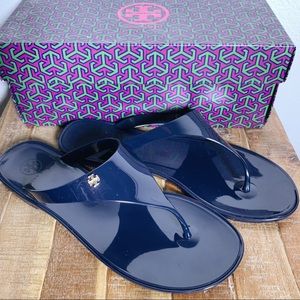 Tory Burch Navy “Speer Flat Thong”